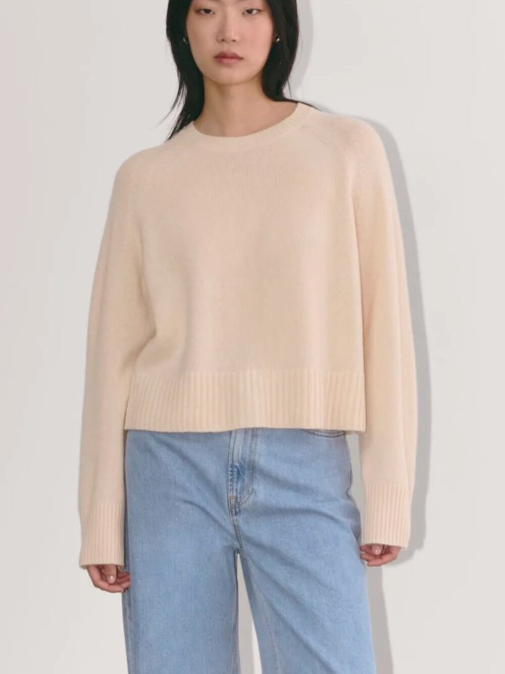 NWT Everlane Women The Boxy Crew in Cashmere Creme, Size S, Retail$228